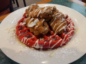 Red Velvet Fried Chicken And Waffles
